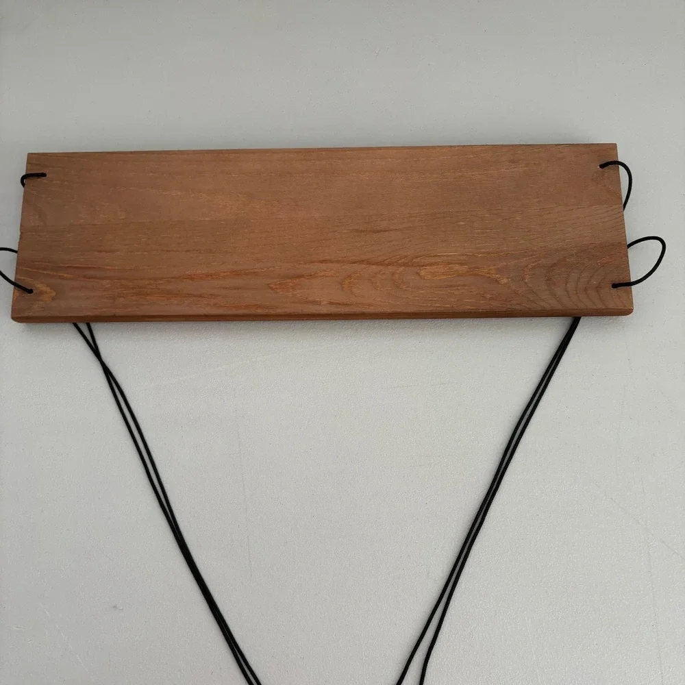 Set of 2 Wood Hanging Swing Shelves Rustic Floating Boho Wall Decor Brown
